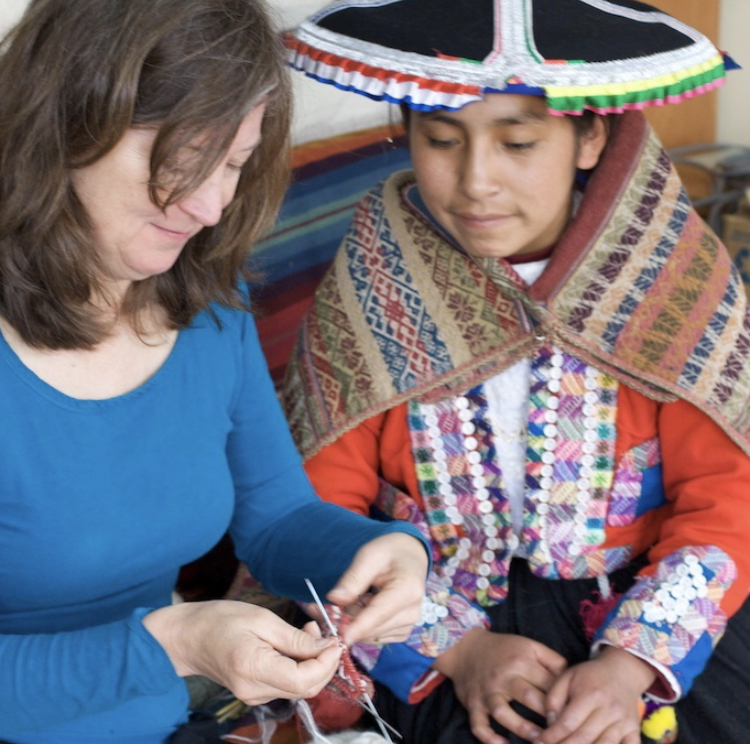 Petra shows Mary Jane Andean Knitting techniques